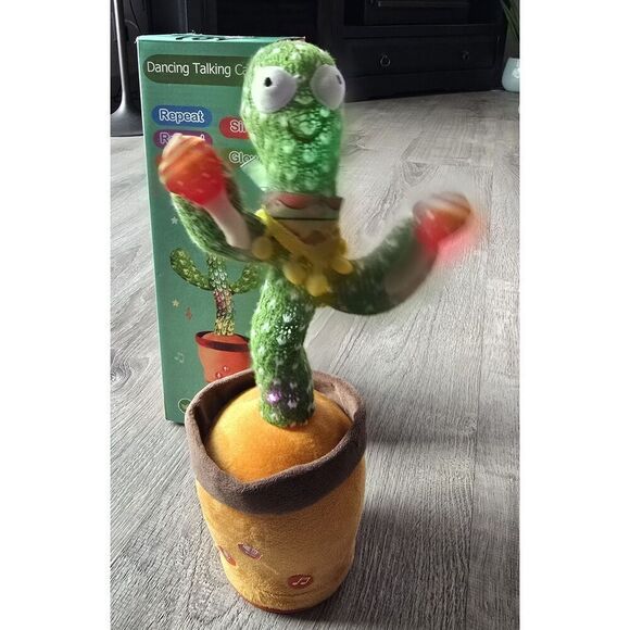 Dancing Cactus Plush Toy Lighted Electronic Recording Shake With Song Funny - Picture 14 of 16